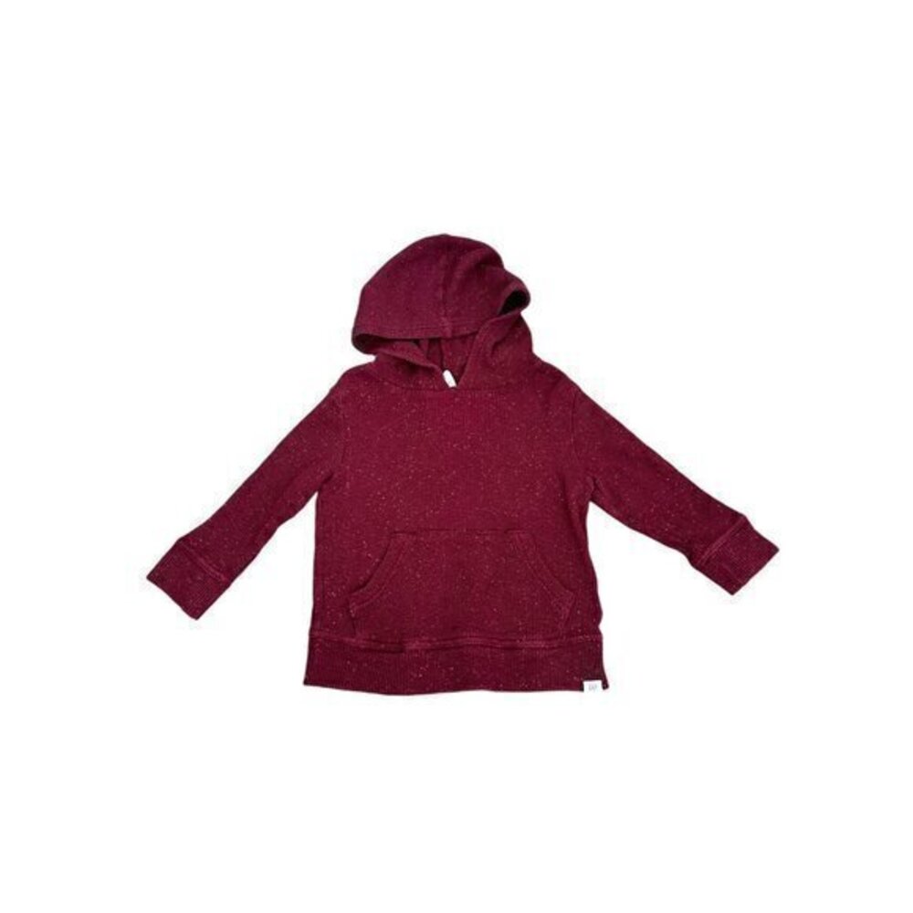 Baby Gap Toddler Hoodie 2 Years Maroon Speckled Knit Pullover With Front Pocket